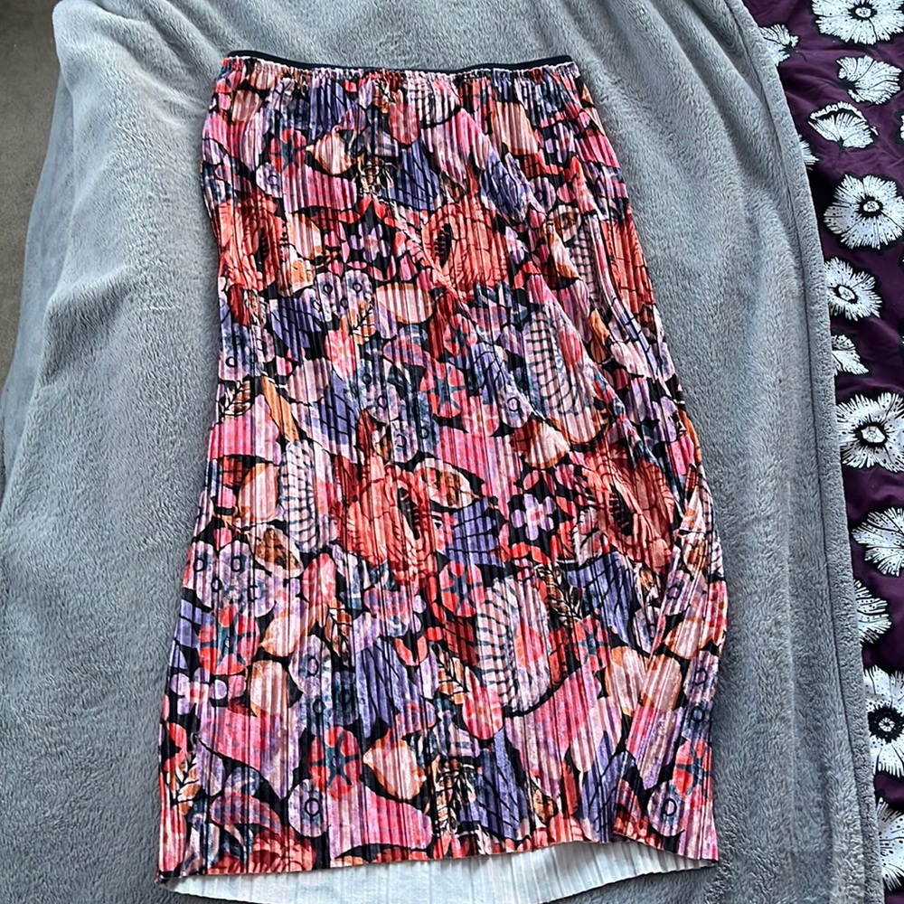 Anthropologie Maeve Tilda Pleated Velvet Skirt